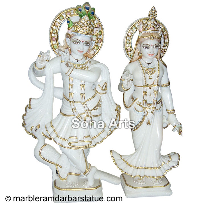 radha krishna stone murti