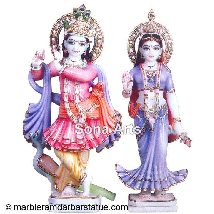 Radha krishna marble statue