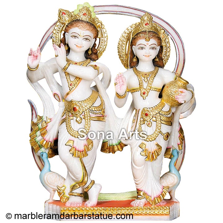 Beautiful Pair of Radha Krishna Murti