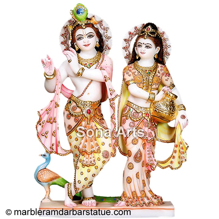 Exquisite Radha Krishna from Marble