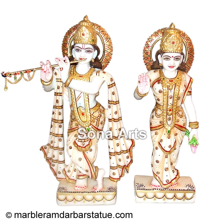 Beautiful Marble Radha Krishna Moorti