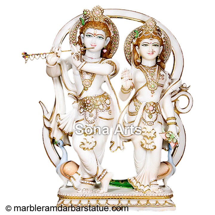 Marble Radha Krishna Moorti