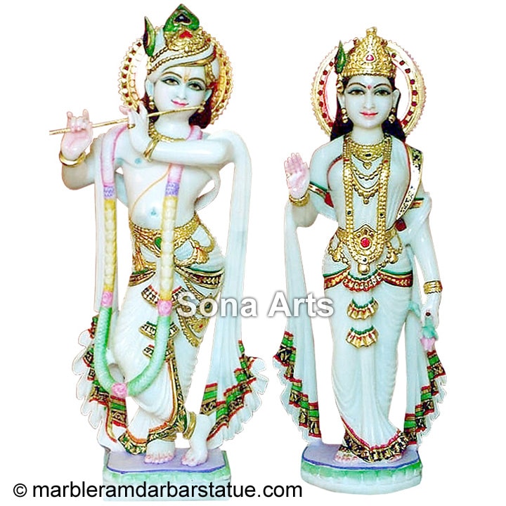 Marble Radha Krishna Statue
