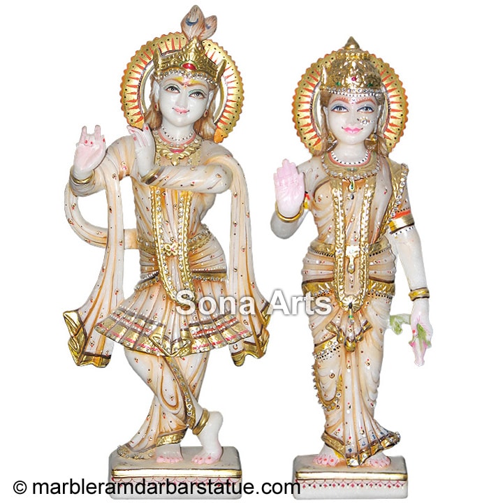 Radha Krishna Religious Marble Statues