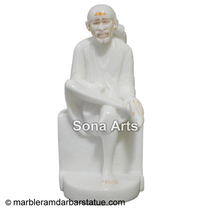 White Saibaba Marble Statue
