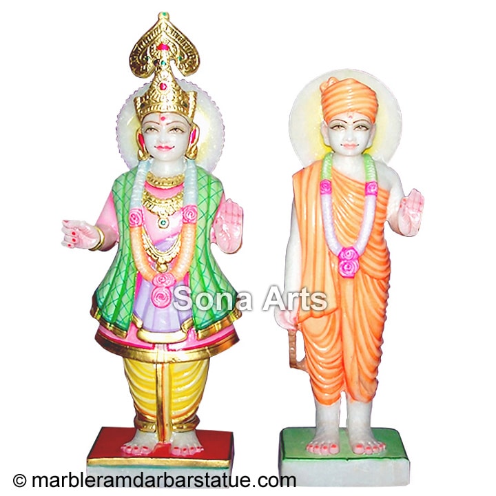 Swaminarayan White Marble Statue