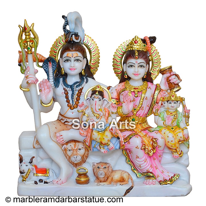 White Marble Shiva Parvati Statue