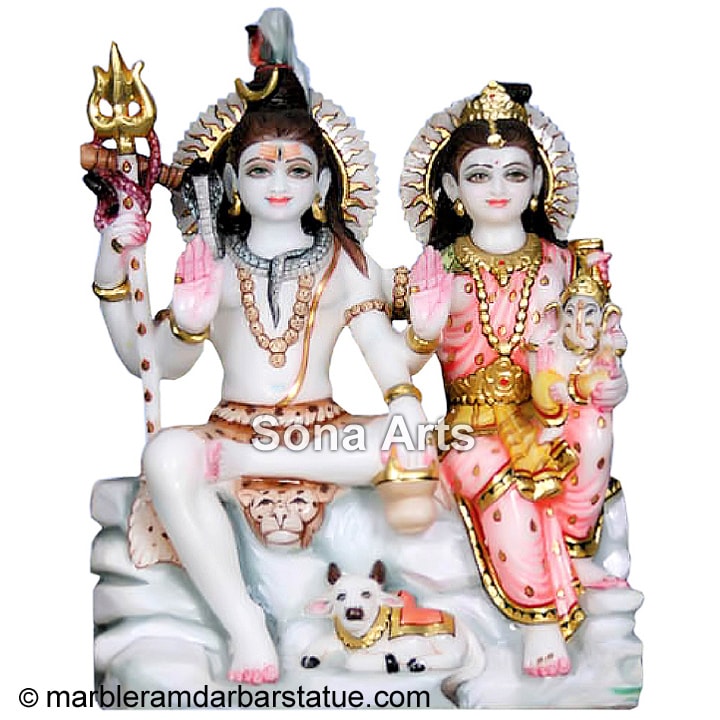 White Marble Shiva Parvati Statue