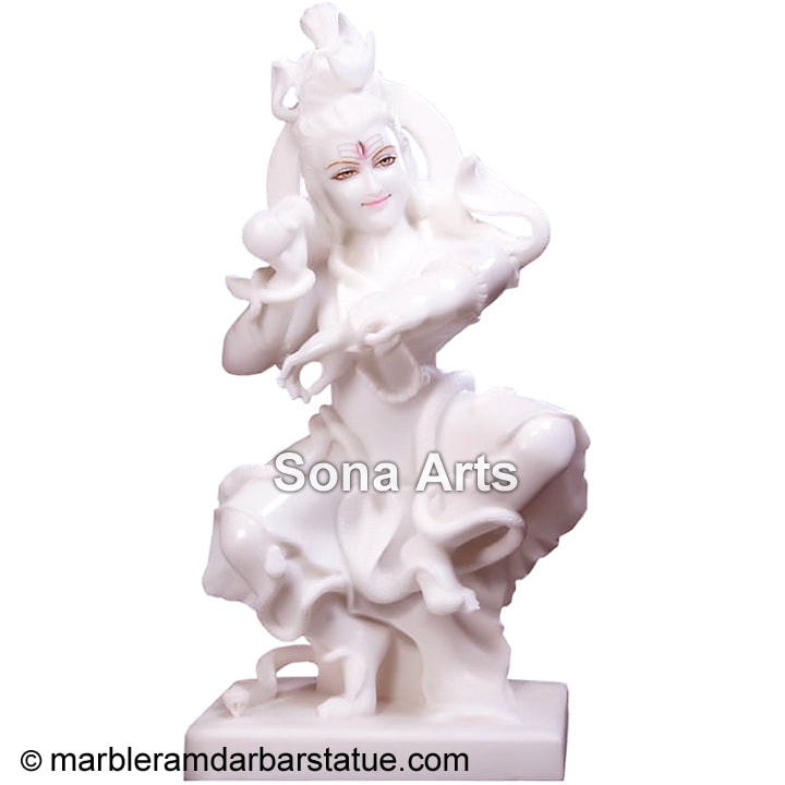 White Marble Dancing Shiva Statue