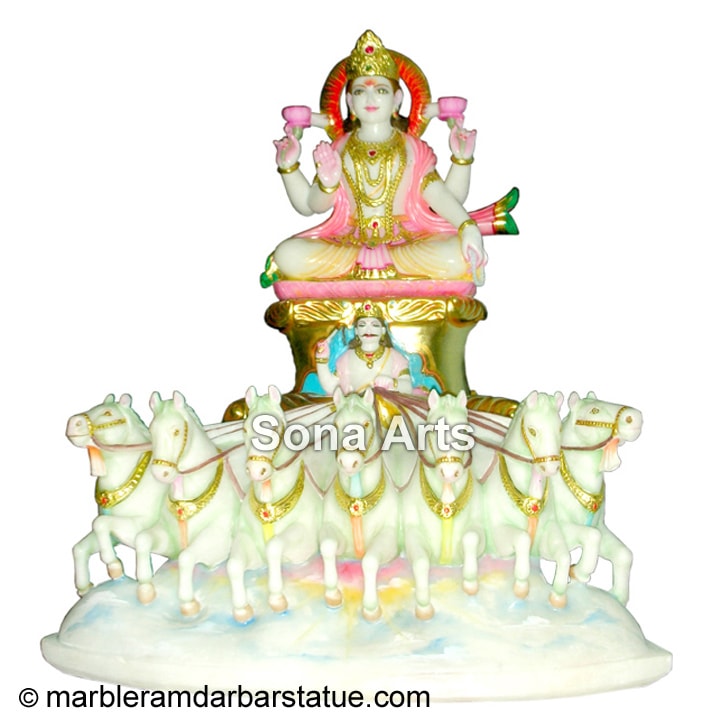 Marble Surya Statue