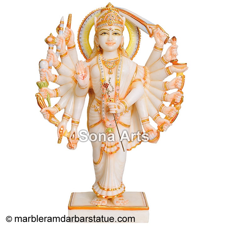Marble Standing Durga Maa Statue