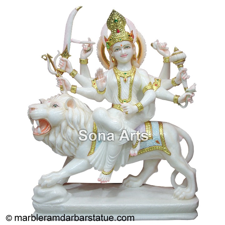 Marble Durga Goddess Statue