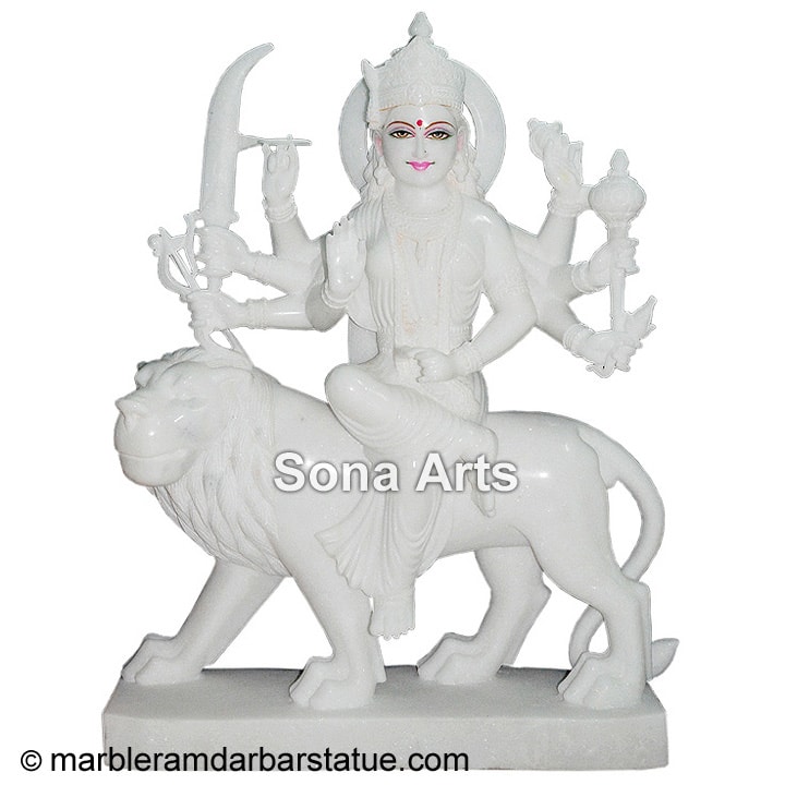 White Marble Durga Murti
