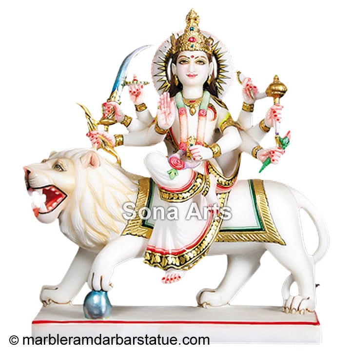 Durga Ji With Stone Work Statues