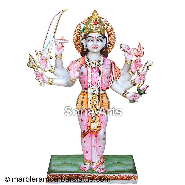 Marble Standing Durga Statue