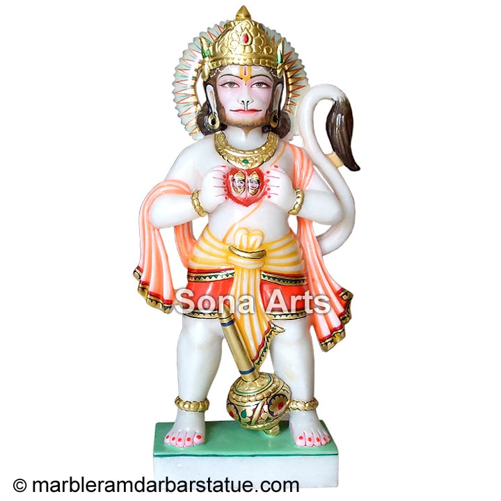 Marble Hanuman Shows In Heart Sita Rama