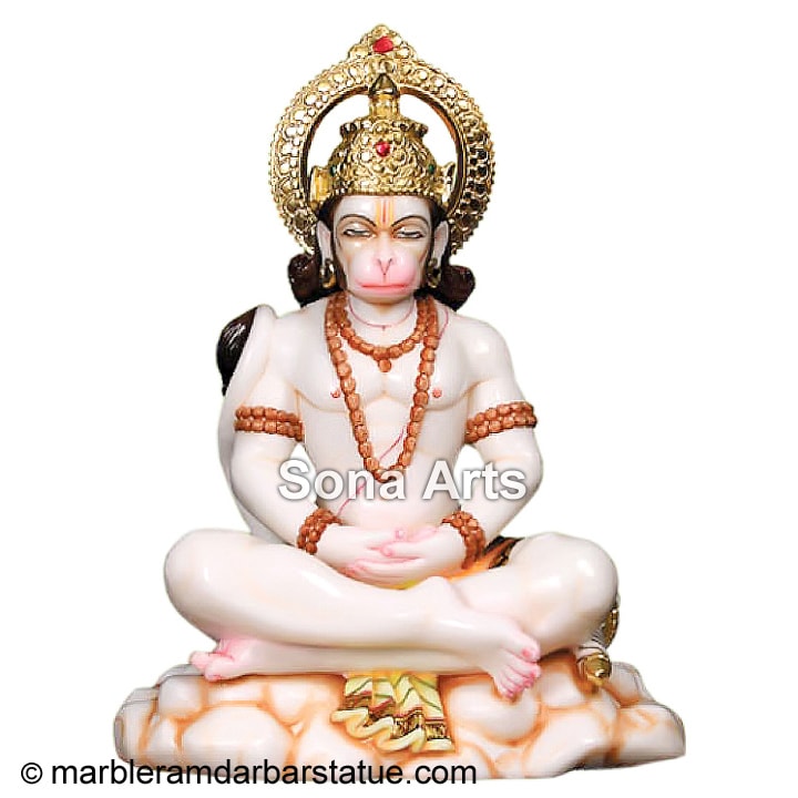 Makrana Marble Abhaya Hanuman Statue