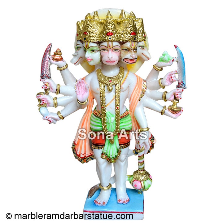 Panchmukhi Hanuman Marble Murti