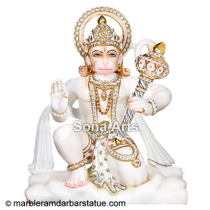 White Marble Hanuman Idol