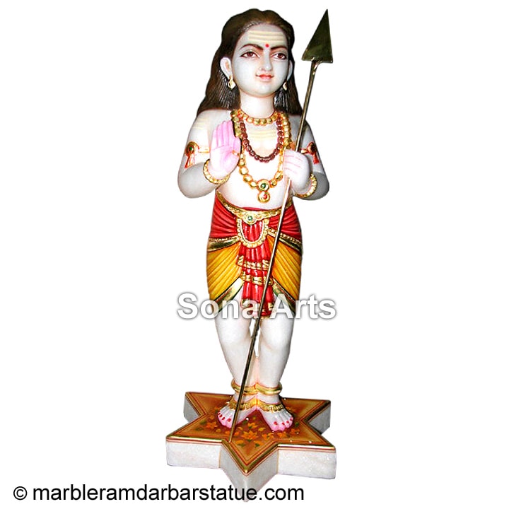 White Marble Murugan Statue