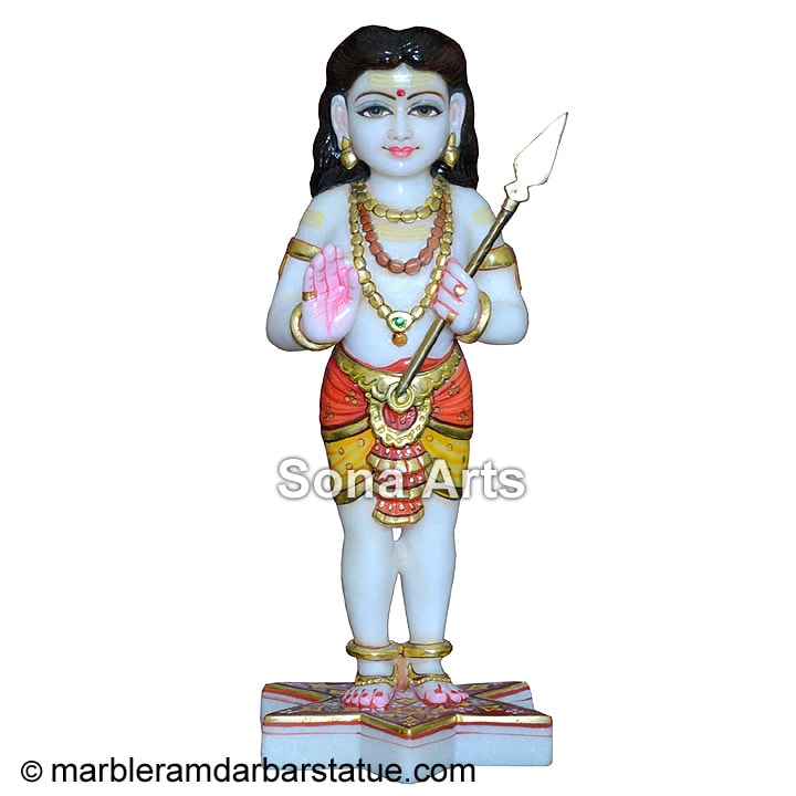 Beautiful Marble Murugan Murti