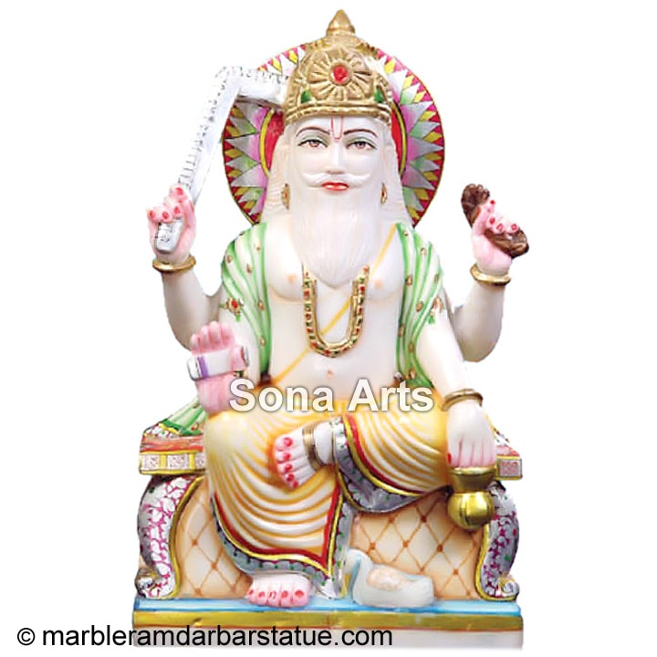 White Marble Vishwakarma Statue