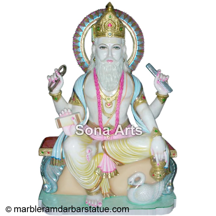 Marble Vishwakarma Murti