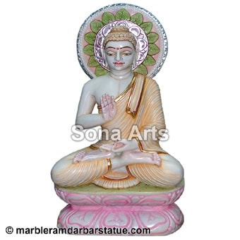 Makrana Marble Gautam Swami Jain Statue