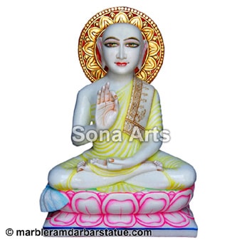 Marble Gautam Swami Statue