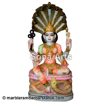 Marble Goddess Padmavati Statue
