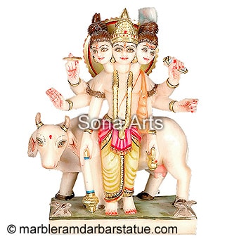 White Marble Dattatreya Statue