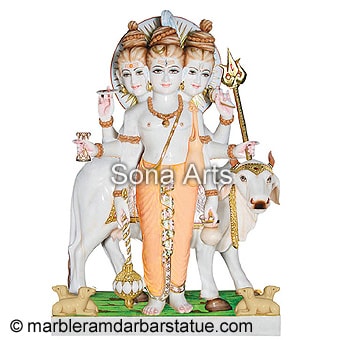 God Dattatreya Marble Statue