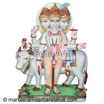 Marble Standing Dattatreya Statue