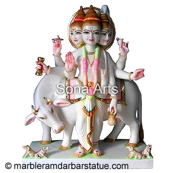 Multicolor Marble Dattatreya Statue