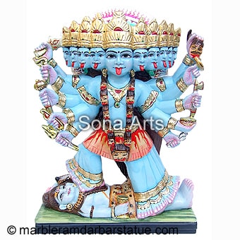 Marble Maa Kali Statue with ten hands