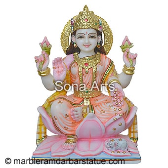Colored Marble Lakshmi Maa Statue