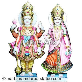 Marble Vishnu Laxmi Moortis