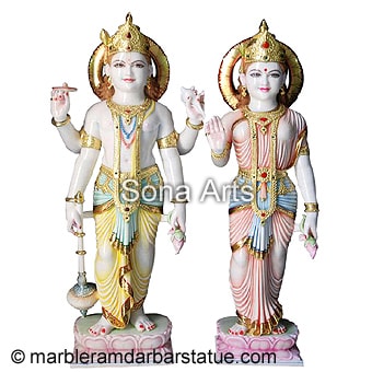 Marble Lakshmi Vishnu Sculpture
