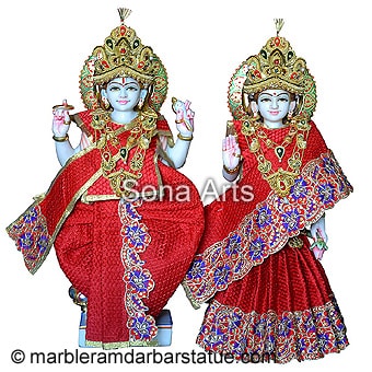 Makrana Marble Vishnu Lakshmi Statue