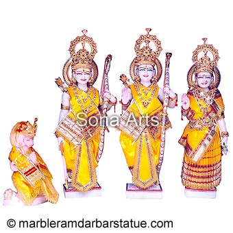 Marble Ram Darbar Statue with Das Hanuman