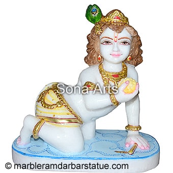 Marble Laddu Gopal statue