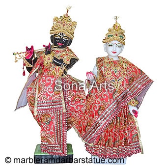 Iskcon radha krishna statue stone