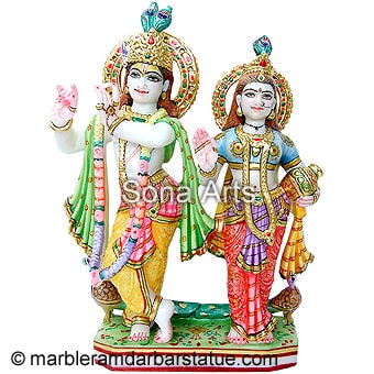 Marble idols of Jugal radha krishna