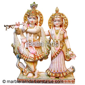 Marble idols of Jugal radha krishna Murti