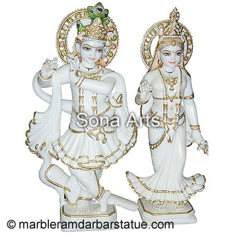 radha krishna stone murti