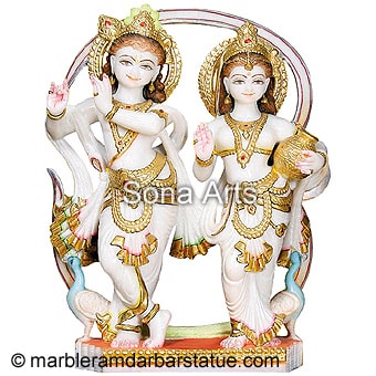 Beautiful Pair of Radha Krishna Murti