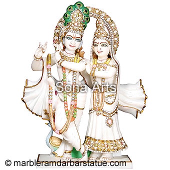 White Marble Radha Krishna Statue