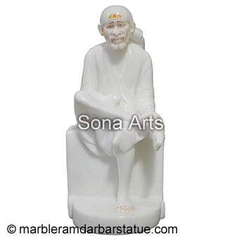 White Saibaba Marble Statue