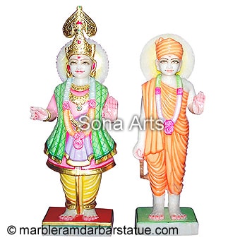 Swaminarayan White Marble Statue