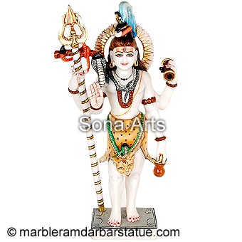 White Marble Standing Shiva Statue